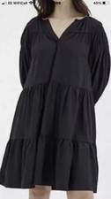 Ladies Black blend short cotton blend Dress/Tunic Size 20 New