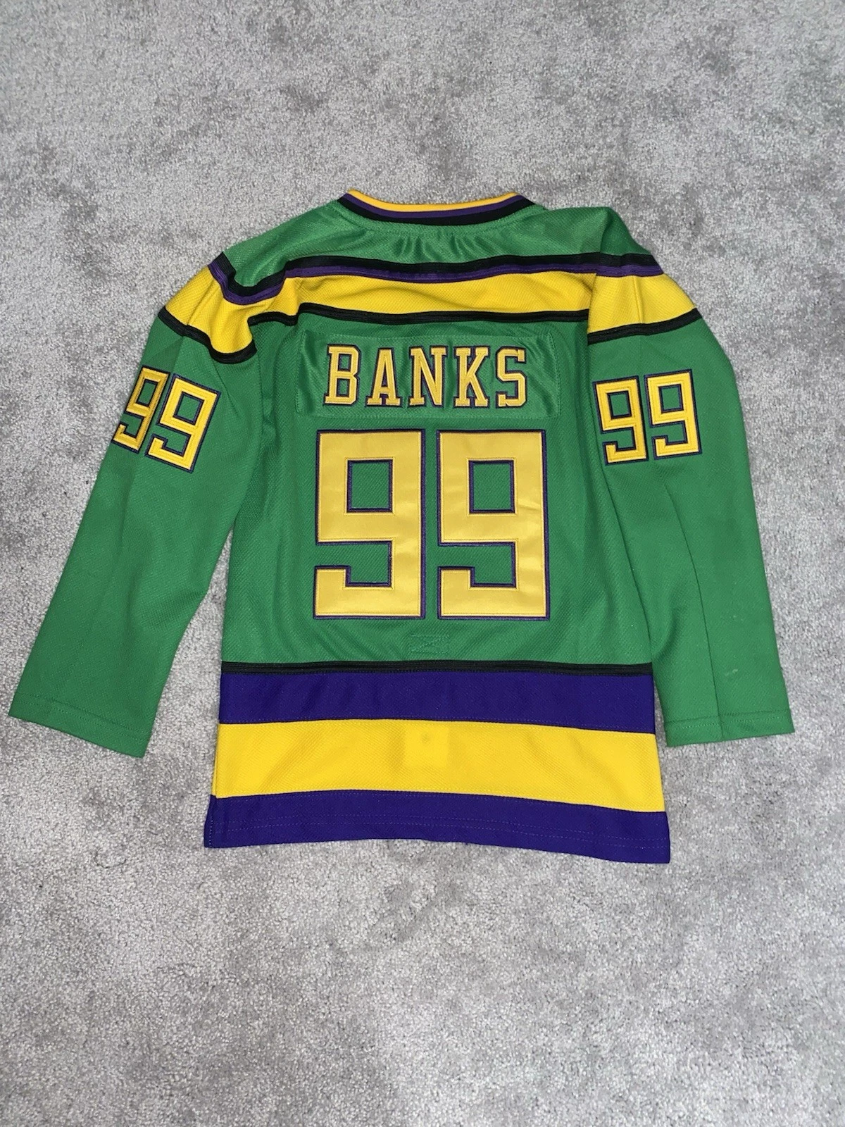 Mighty Ducks Movie Adam Banks #99 Green Hockey Jersey
