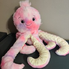 Valentines Octopus Jumbo Tie Dye Pink Plush Stuffed Animal 21" Sea Life Soft