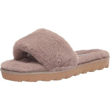 Chinese Laundry Rally Slippers Womens US 10 Taupe Faux Fur Slip-On Slide RHS6962