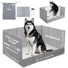 Dog Litter Box Indoor High Walls, Puppy Pee Pad Holder Foldable