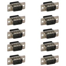 10x DB9 D-SUB 9-Pin Male Crimp Pin Type Connector Assembly Cup Socket