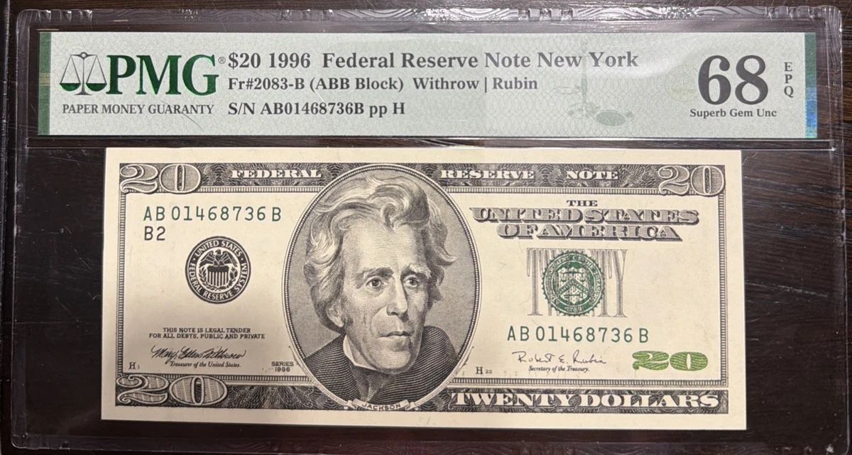 BANKNOTESコレクション 20枚 Uncirculated $20 1996 US Federal Reserve Small Notes for sale | eBay
