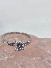 Gorgeous Genuine Quartz Crystal Solitare Ring, SIZE 7
