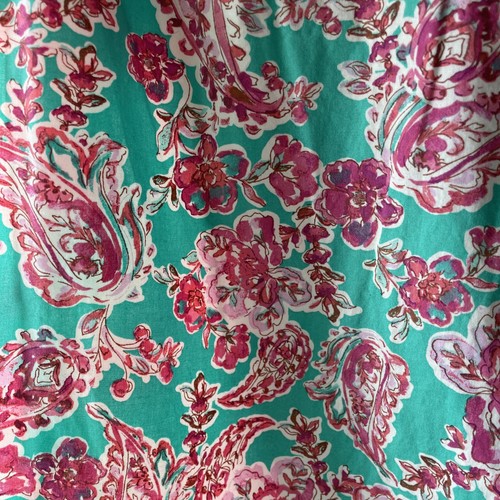 NWT J Crew Short Sleeve Cotton Poplin Teal Pink Floral Top Womens S - Picture 3 of 9