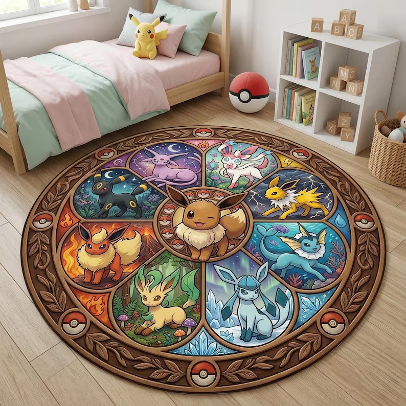 Pokémon-themed area round rug | eBay