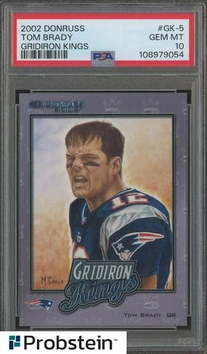 2002 Donruss Gridiron Kings Tom Brady New England Patriots /2000 PSA 10 POP 1
