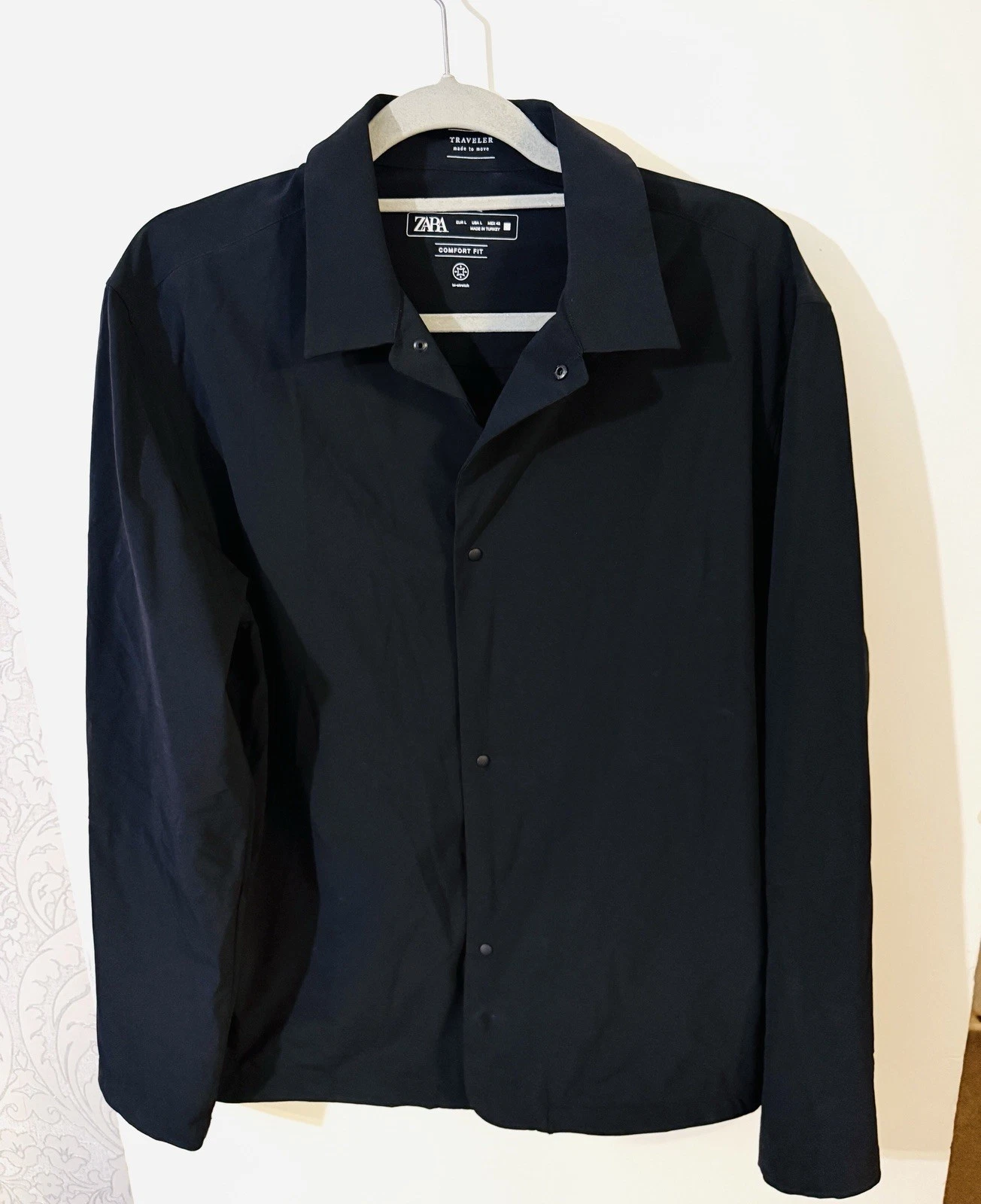 Zara Traveler Comfort Fit Lightweight Stretch Shirt Jacket Size L