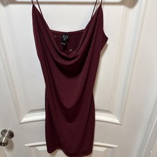 Windsor Red burgundy Shimmery Mini Dress W/Spaghetti Straps Size Small
