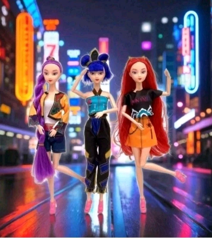 Cosplay Kpop Demon Hunters Bambole, 3pcs K Pop Figure Giocattoli da Collezione - Immagine 3 di 4