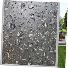  Window Film, Decorative Window Privacy Film, 17.5 x 78.7 Inch Grayish Black