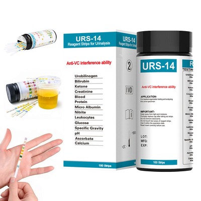 URS-14 100strips Urinalysis Reagent Test Paper Parameters Test Strips Leukocytes
