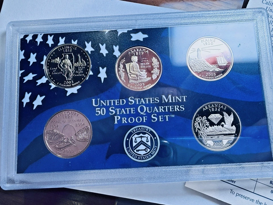 2003-S State 25c Quarter Set ~ Bright Beautiful Coins ~ With COA ~ Lite Tone~W28 - Image 2 of 3