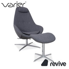 Varier Kokon Fabric Lounge Chair by Thomas Pedersen Incl. Ottoman Grey