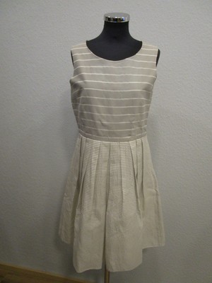 Weekend Max Mara Kleid Kurzarm grau/weiß Chiffonrock  Gr.38 (O143-09)