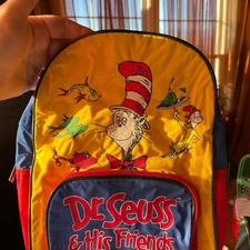 Vintage 1997 Dr. Seuss & His Friends Mini Backpack Cat in the Hat Book Bag
