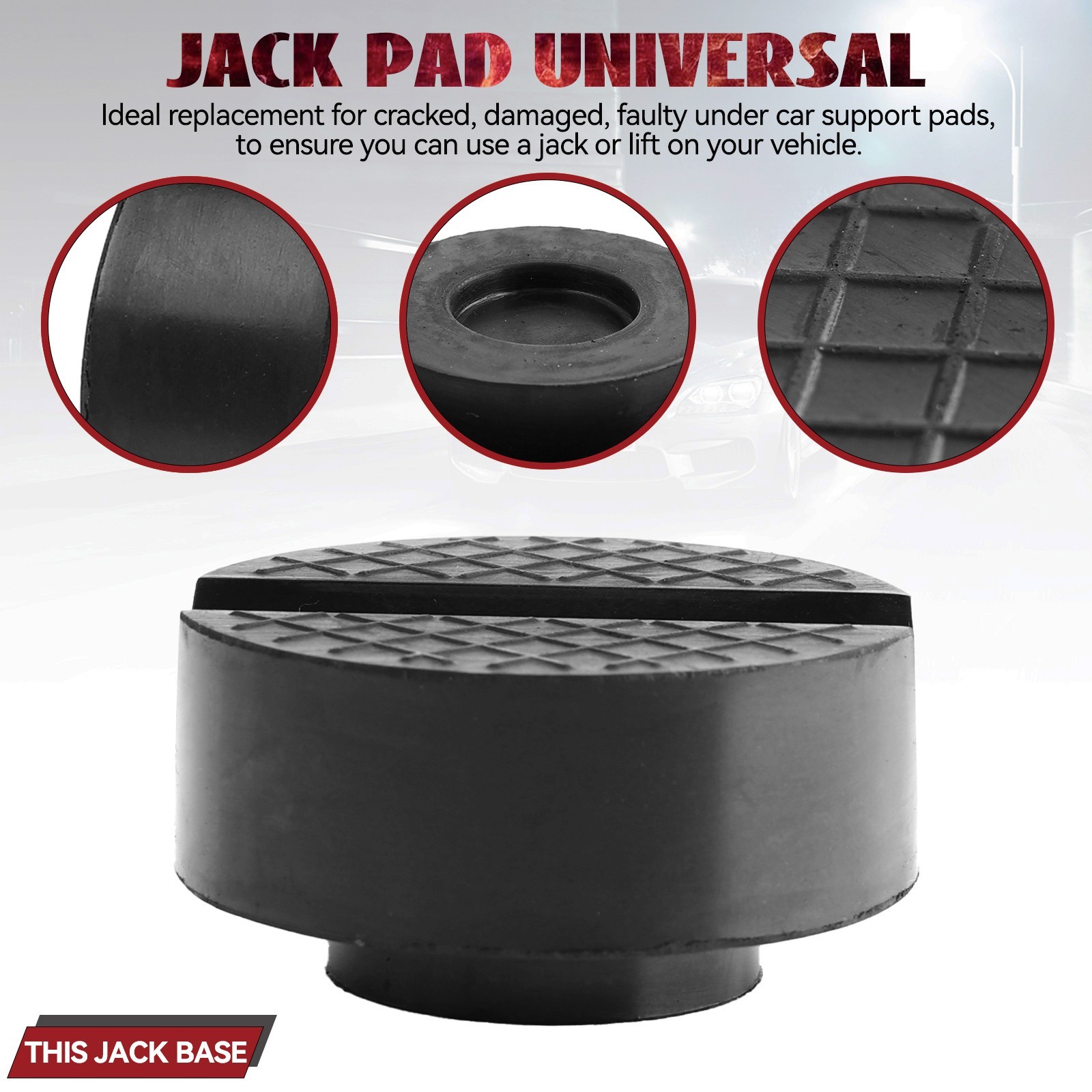 4Pcs x Universal Jack Stand Rubber Pad Car Lift Jack Stands Floor Jacking Point