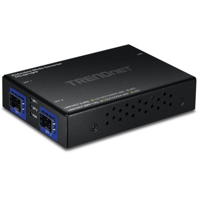 TRENDnet 1000BASE-T to Dual SFP 1 x Gigabit RJ-45|2 x SFP, Black 