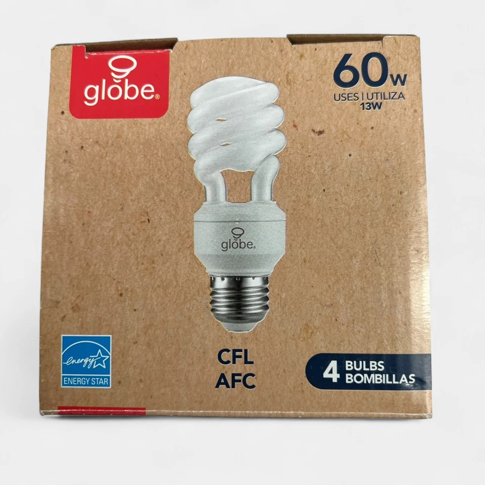 Globe EnerSaver 13W/60W CFL 2700k Bulbs Soft White (4 CFL Pack) 10,000 hrs - Image 3 of 4