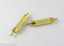 1x RCA Phono Male to RCA Male Plug Cable Coupler AV Audio Adapter Convertor Gold