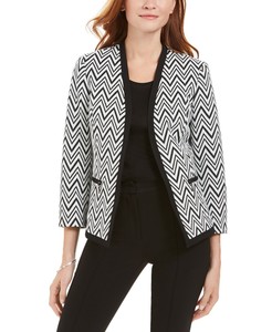petite collarless blazer