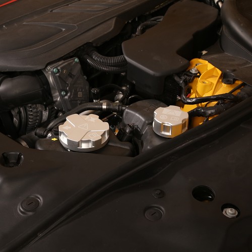Tapa de aceite de motor de aleación plateada radiador cubierta tanque de agua borde para Toyot Supra 2019+ - Imagen 5 de 10