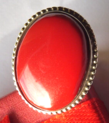 Bague En Corail Gorgone Et Argent 925 - Taille 54 - Bijou Fait Main En France