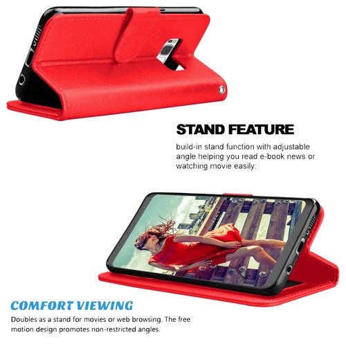 For Samsung Galaxy S9/S7/S8/S10 Plus Leather Wallet Case Flip Phone Cases Cover - Photo 17 sur 39