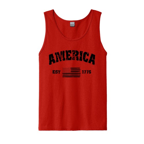 USA American Distressed Flag 1776 Sarcastic Men's Tank Top Patriotic Summer Gift - Picture 6 of 7