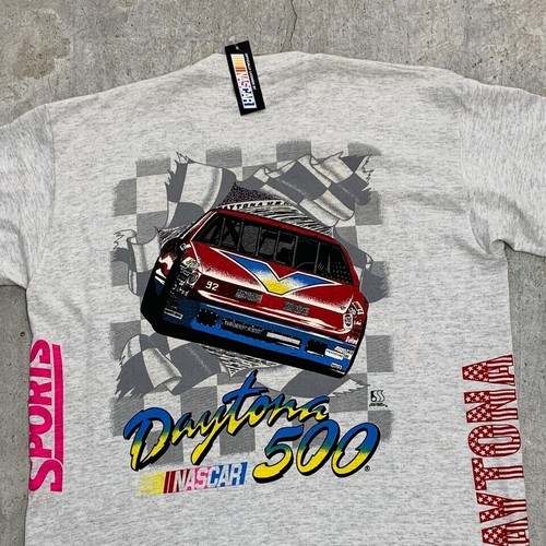 Vintage 90s Nascar Shirt XL AOP All Over Print Deadstock USA Daytona 500 Racing - Picture 8 of 19
