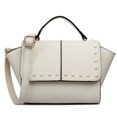 Women Designer Faux Leather Celebrity satchel Studded Tote Shoulder Bag - Picture 3 of 27