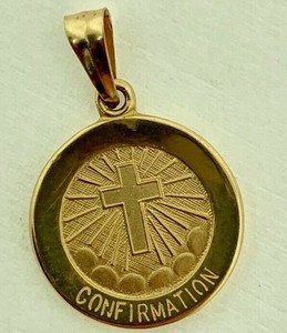 14K Yellow Gold My Confirmation Round Charm Pendant 14K Yellow Gold My Confirmation Round Charm Pendant