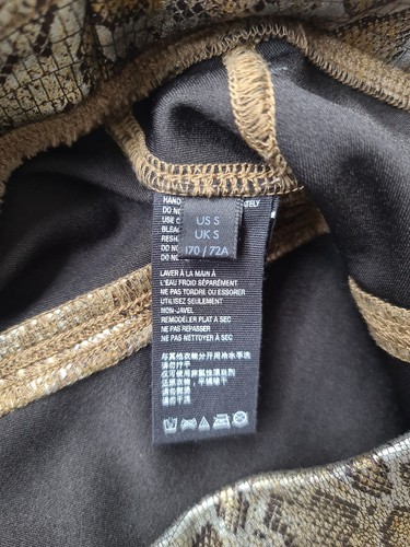 FREE PEOPLE WOMENS GOLD PYTHON PRINT STRETCHY LEGGINGS PANTS. SMALL-UK 8. NEW! - Picture 11 of 12