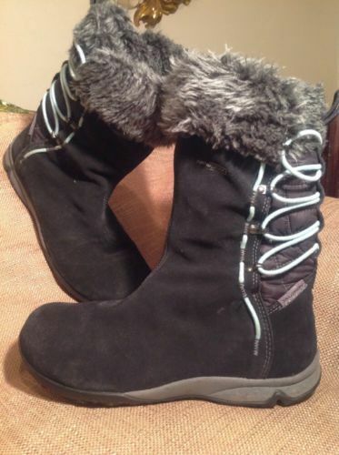 STIVALI IMPERMEABILI SALOMON 5 5M DONNA CONTRAGRIP THINSULATE BLU PELLE SCAMOSCIATA