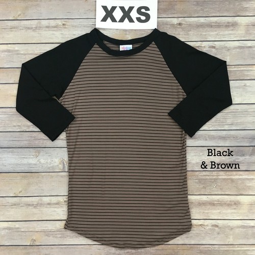 XXS RANDY LuLaRoe ~ BLACK & BROWN STRIPES ~ Sizes 00-0; Free Shipping, nwt - Picture 1 of 3