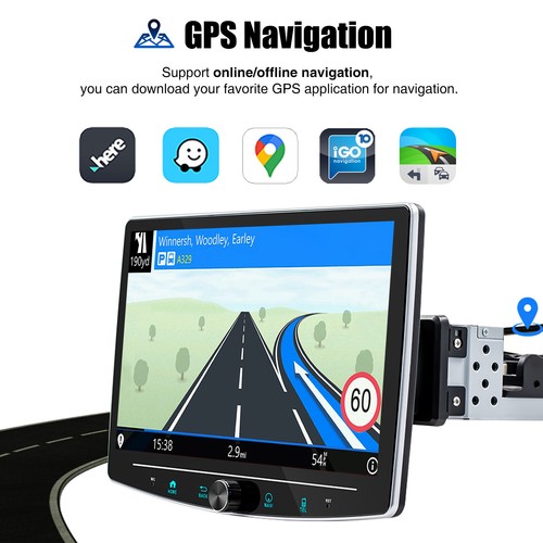 4+64G Android 14 Carplay Pantalla Giratoria 360° Coche Estéreo 1DIN GPS WIFI + Cámara - Imagen 7 de 16