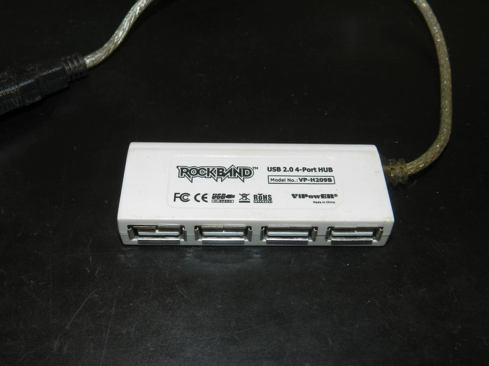 Rock Band ViPowER 4 Port Hub USB 2.0 Dongle VP-H209B Xbox 360 Wii PS2 PS3 OEM - Image 3 of 3