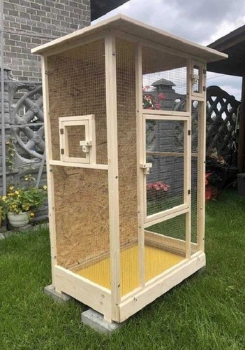 Vogelkäfig Groß Vogelvoliere Holz Vogelhaus Voliere Papageienkäfig