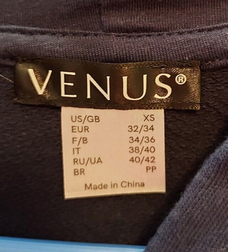 Womens Venus "No Bad Days" Hoodie Sweatshirt, Navy, XS - Picture 3 of 3
