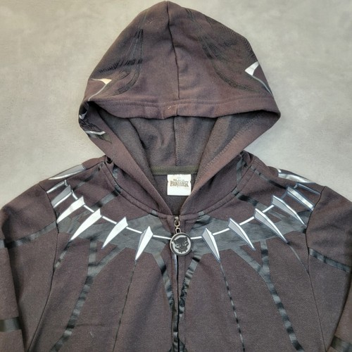 Black Panther Hoodie Boys Large Sweater Jacket Marvel Mad Engine Costume Youth - Picture 2 of 8