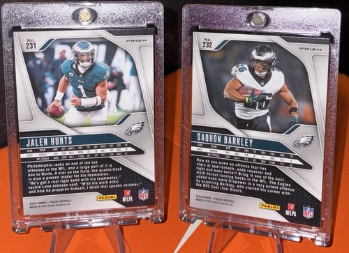⭐️Jalen Hurts⭐️Saquon Barkley🔥Prizm💥Rot Weiß Blau🔥Holofoil Refractors🔥 - Bild 7 von 7
