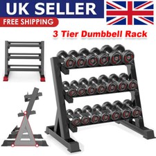 Dumbbell Rack Storage Stand Hex Weight Heavy Duty Wide Home Gym Fitness 3 Tier