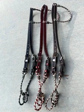Cabezada Finas Cuero Crudo Rawhide Charro Saddle Horse Headstall Cabezada Charra