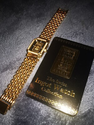 CREDIT SUISSE 腕時計 gold ingot 1g 999.9 Credit Suisse Gold Plated Stainless Steel 1.0g Fine Gold