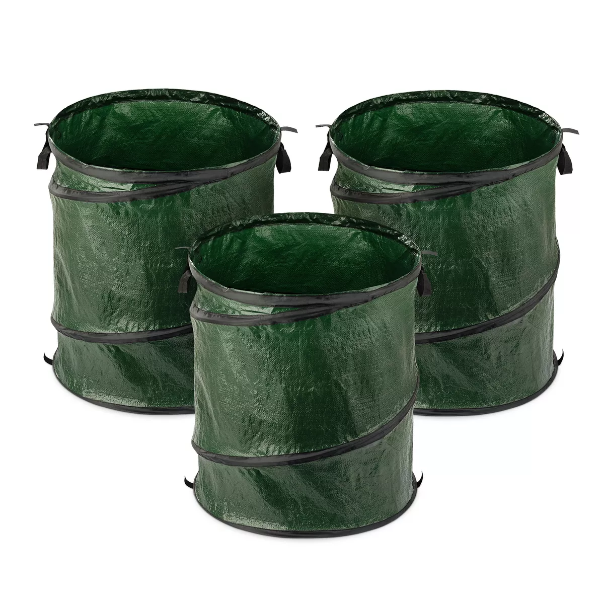 3x Sac Poubelle de Jardin Pop-Up Réutilisable pour Déchets Verts Jardinage  150L