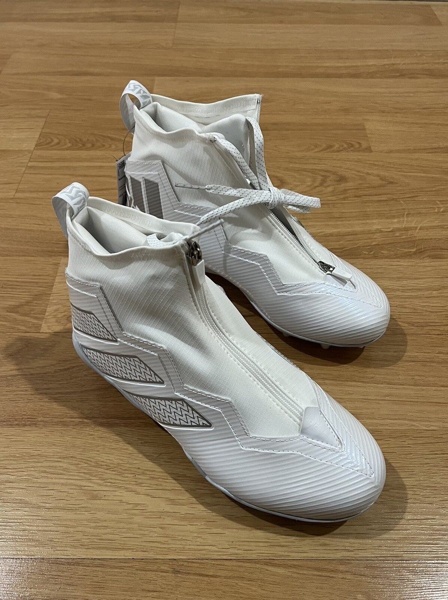 Adidas Nasty 2.0 White Silver Metallic Zip Football Cleats GX7962