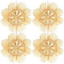 4x Strohsterne im Mix-Set -  Christbaum-Schmuck - Stroh-Anhänger