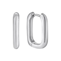 Ohrschmuck Ohrringe 925 Sterling Silber Rhodiniert Hochglanzpoliert Klappcreolen
