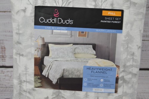 New Cuddl Duds FULL size heavyweight flannel 4 piece sheet set Painted Forest - 第 5/15 張圖片