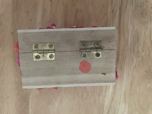 Scatola portagioie/anello con cerniera vintage con fiori rosa - Foto 5 di 9